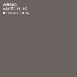 #6B6360 - Ironside Gray Color Image